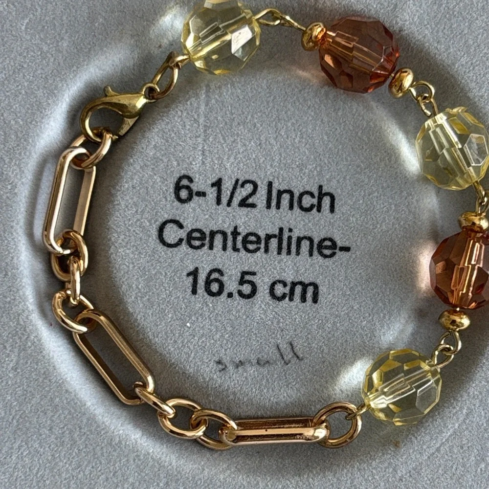 Chic Gold and Brown Beaded Bracelet - Picture 2 of 2